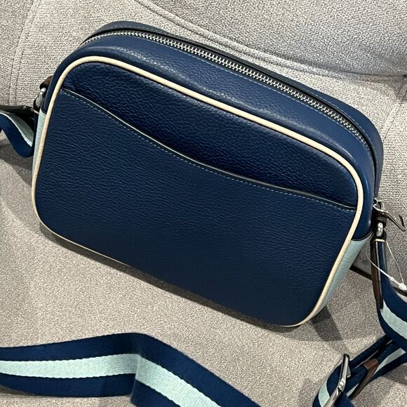 COACH Mini Jamie Camera Bag In Leather Sport Deep Light Blue - Picture 3 of 11
